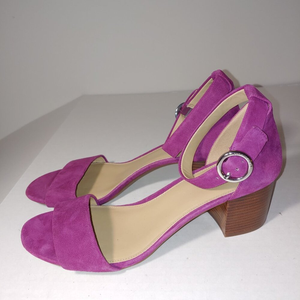 Michael Kors Lena Suede Flex Pump Heel Garnet Purple Size 10